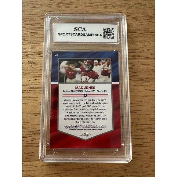2021 Leaf All American Rookie Mac Jones #46 SCA 10 Gem Mint Alabama Football - Picture 2 of 6